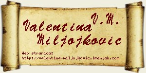 Valentina Miljojković vizit kartica